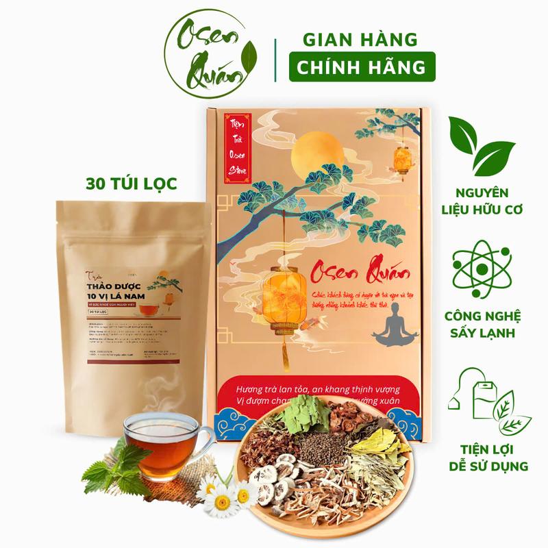 [Mua 1 tặng 1] Trà Lá Nam 10 Vị - Mua 1 Sét 30 Gói Tặng 1 Set 30 Gói- Thành Phần: Táo Đỏ, Lá Sen, Xạ đen, Lạc Tiên, Giảo Cổ Lam, Hoa Nhài, Cỏ ngọt, Tiệm Trà Tri Kỷ - Nước Trà Chè Tea