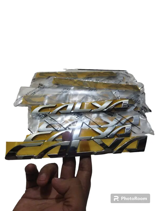 Emblem Logo Tulisan Calya Chroome  Bagasi Belakang Original 4