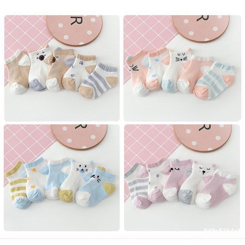  Sét 5 Đôi Tất Lưới Kids Socks  Dành Cho Bé Từ Sơ Sinh - 11 Kg 