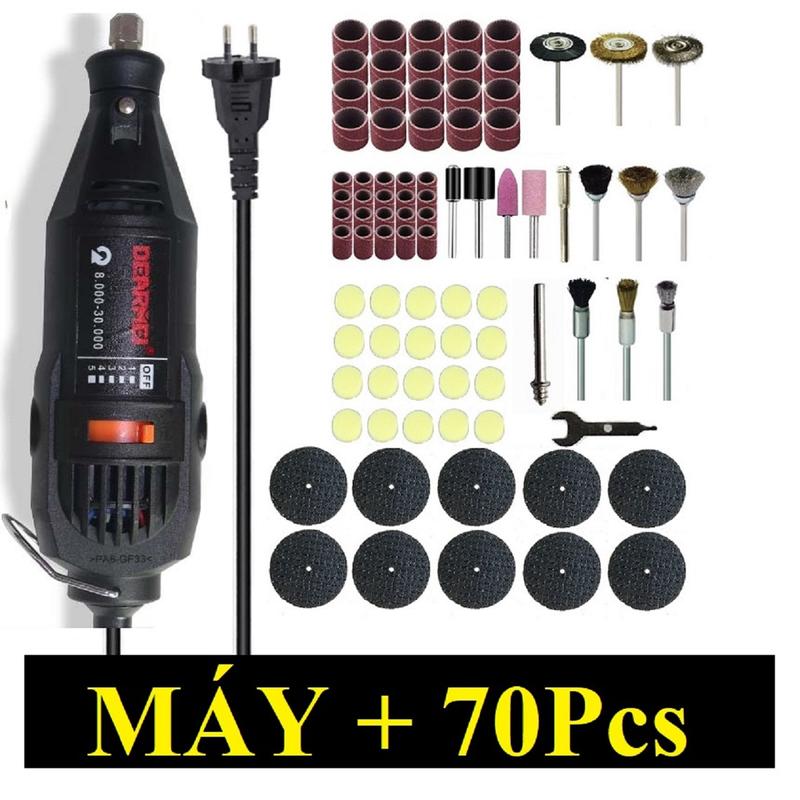 MÁY KHOAN MÀI CẮT MINI CẦM TAY CỰC MẠNH KÈM 70 CHI TIẾT KHOAN CẮT MÀI ĐÁNH BÓNG