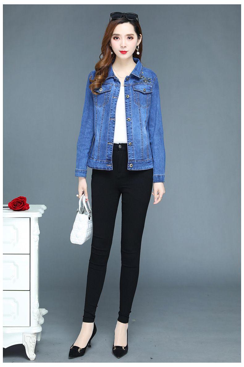 Product Introduction of Áo Khoác Denim Ngắn Thêu, Dành Cho Phụ Nữ Trung Niên, Áo Khoác Mùa Xuân Và Mùa Thu Mới, Áo Khoác Quần Áo Mùa Xuân Thường Ngày Phong Cách 2024 6