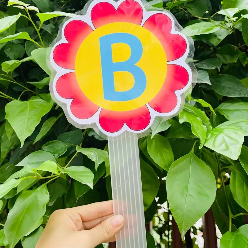 Thẻ hoa đáp án cầm tay cán nhựa cứng 4