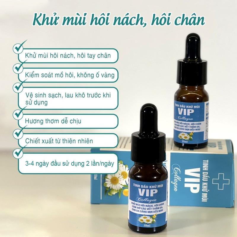 Serum Khử Mùi Hôi Nách Cô Đặc Chiết Xuất Thảo Mộc (che tên sản phẩm khi giao) Vip Collagen Lọ Serum 10 ml Không chứa silicon thơm mát toàn thân Trà