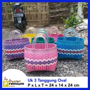 (UK4 Oval Horiz) Tas Belanja/Tas Pasar/Tas serbaguna by Anyaman Premium