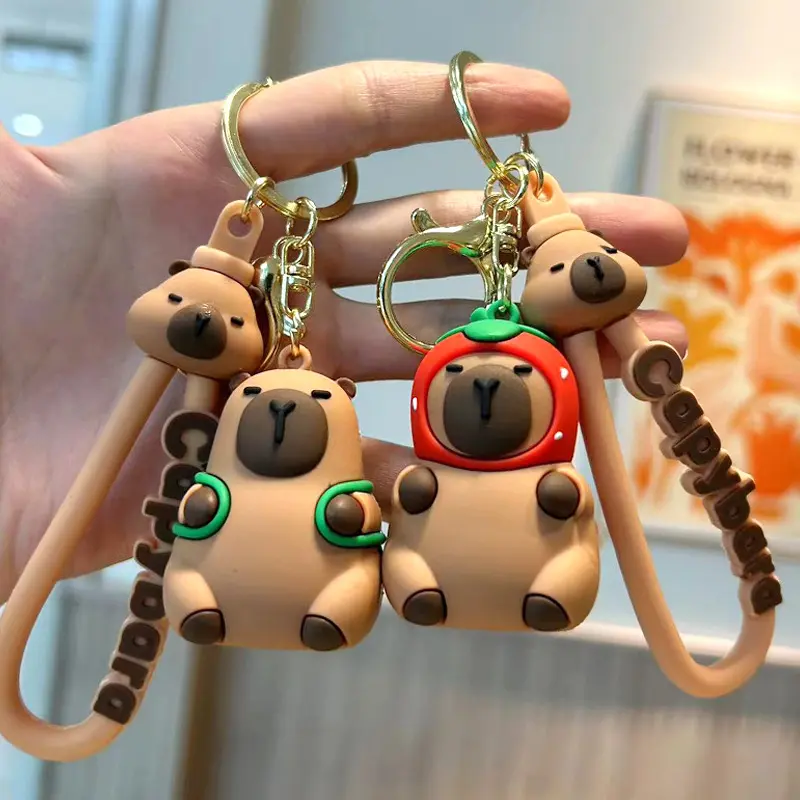 Cartoon Kapibara Capybara Doll Keychain Cute Exquisite Bag Pendant Couple Keychain Small Gift