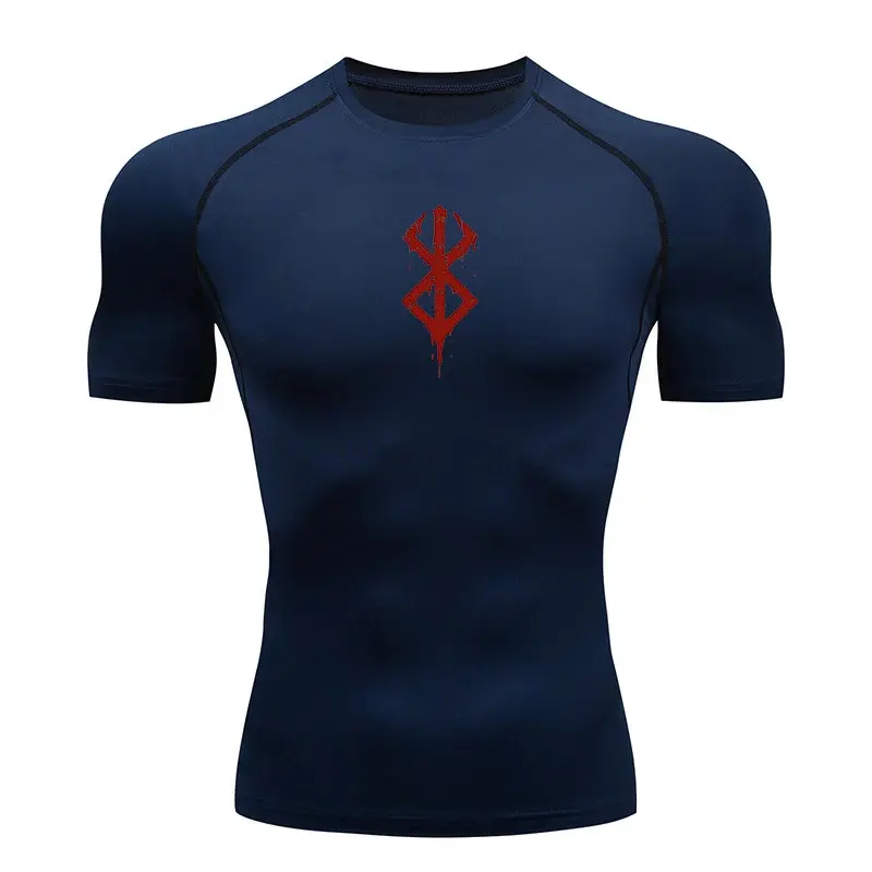 Summer Sports Tops Quick Dry Men's Compression Shirt Short Sleeve Second Skin Gym Workout Short Fitness Running T-Shirt Men Wear 5