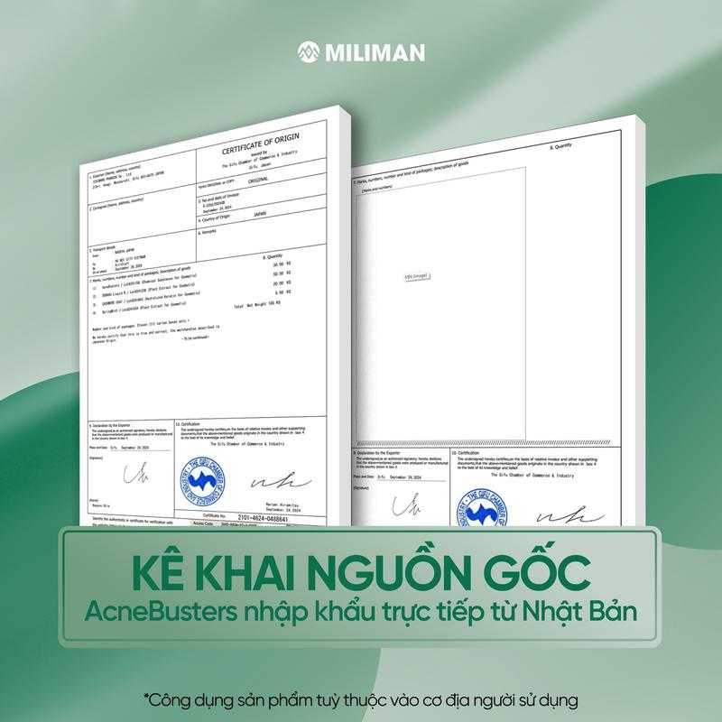 Gel Giảm Mụn & Mờ thâm MILIMAN 20gr - Phức Hợp AcneBusterTM Nhập Khẩu Từ Nhật Bản, Tinh Dầu Tràm Trà Hỗ Trợ Giảm Mụn 4