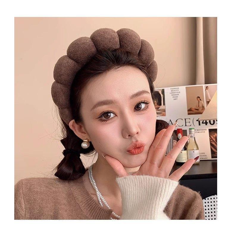 Product Introduction of Khaki Series Soft High Sponge Cloud Mass Headwear Hairbands Hair Accessory 5