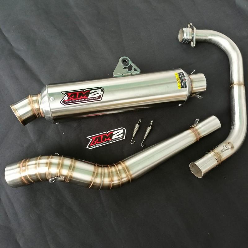 Product Introduction of Knalpot Racing Original AM2 BEST PERFORMANCE Cb Gl MP Tiger inlet 50 bulat kenong bass ulem Foto Karet 1