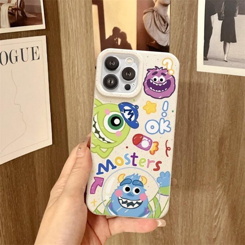 Casing iPhone Lembut Kartun Ramah Lingkungan Perlindungan Kamera Tahan Guncangan untuk iPhone17 16 15 13 11 14 12 Pro Max X XS Max XR 7 8 Plus