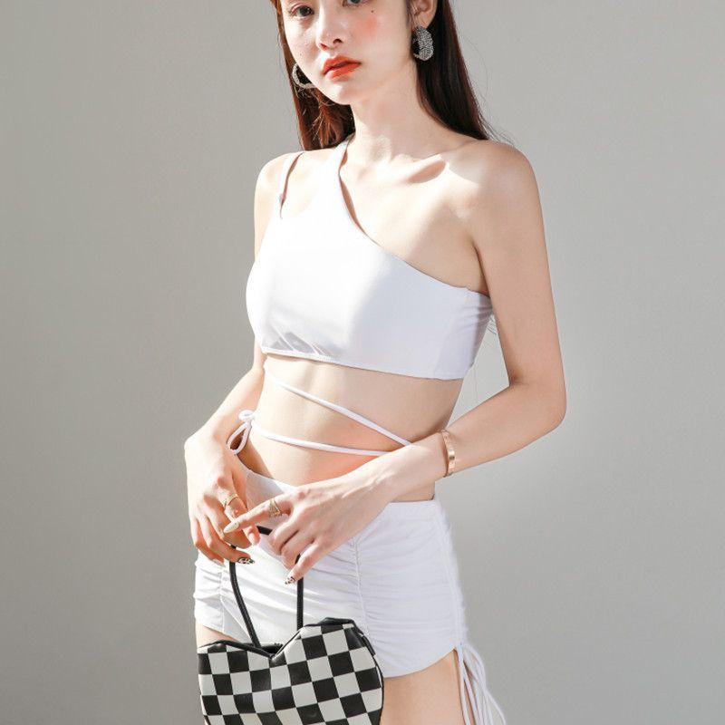 Áo Tắm, Bộ Ba Mảnh Bikini Xẻ Tà Nữ, Thời Trang Hàn Quốc, Áo Cánh Dài Tay Gợi Cảm, Bộ Đồ Bơi, Hàng Mới Về Năm 2025 3
