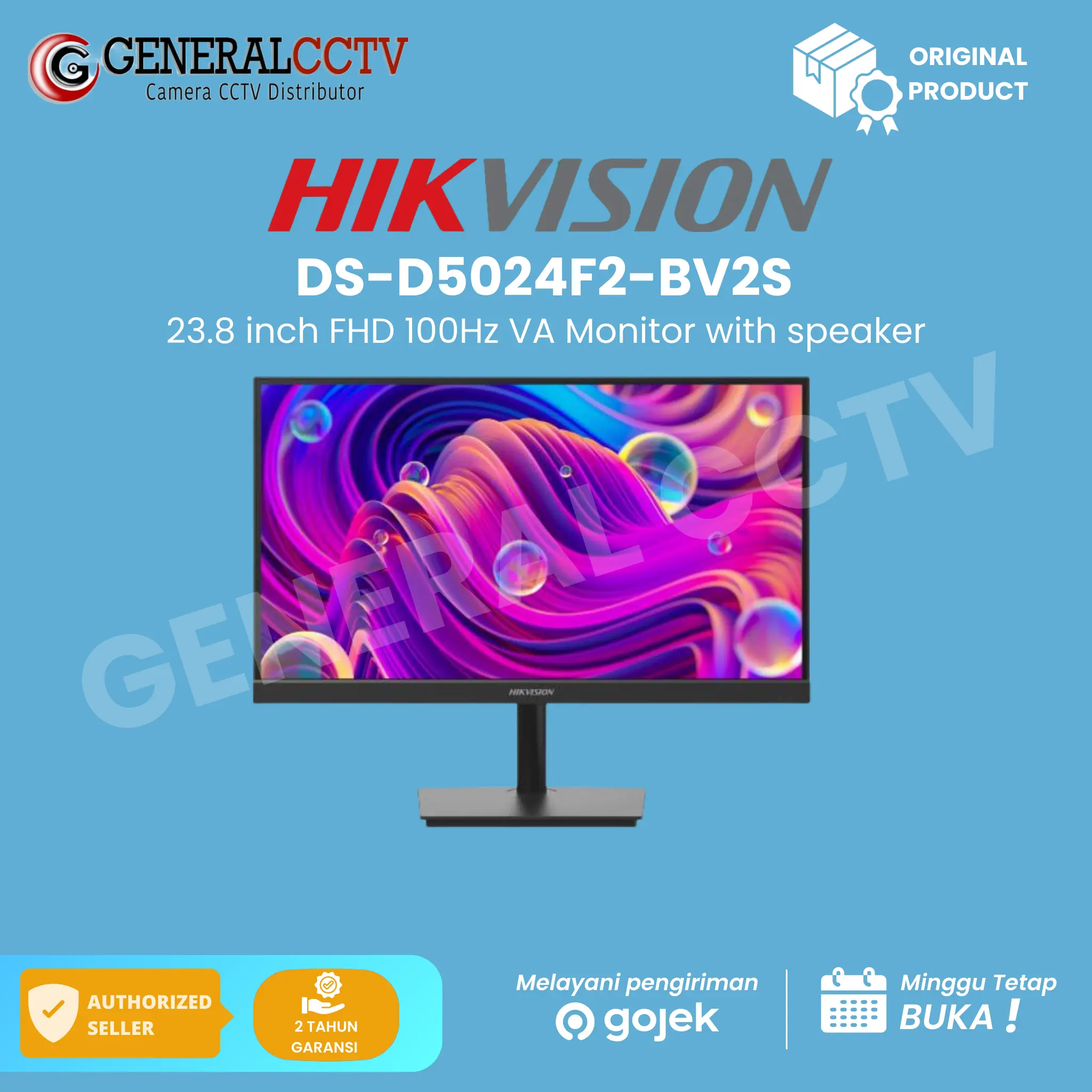 HikVision DS-D5024F2-BV2S 23.8 inch FHD 100Hz VA Monitor with speaker