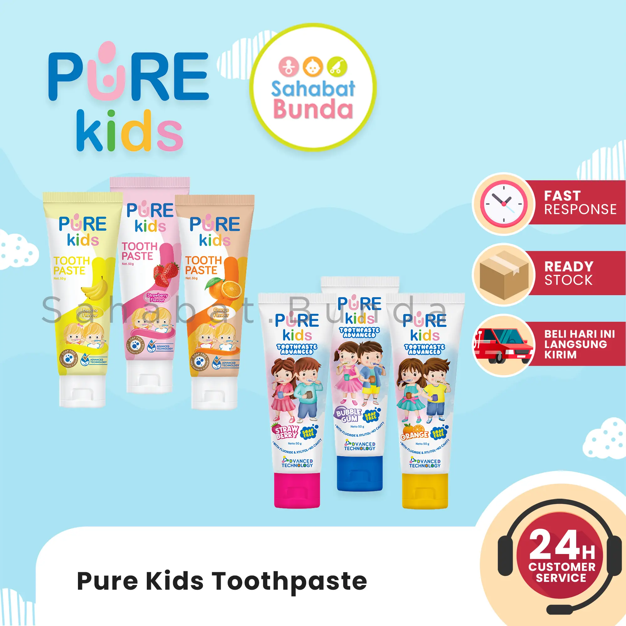 PURE BB BABY Toothpaste Odol Pasta Gigi Bayi Anak Purebaby Pure Kids Purekids