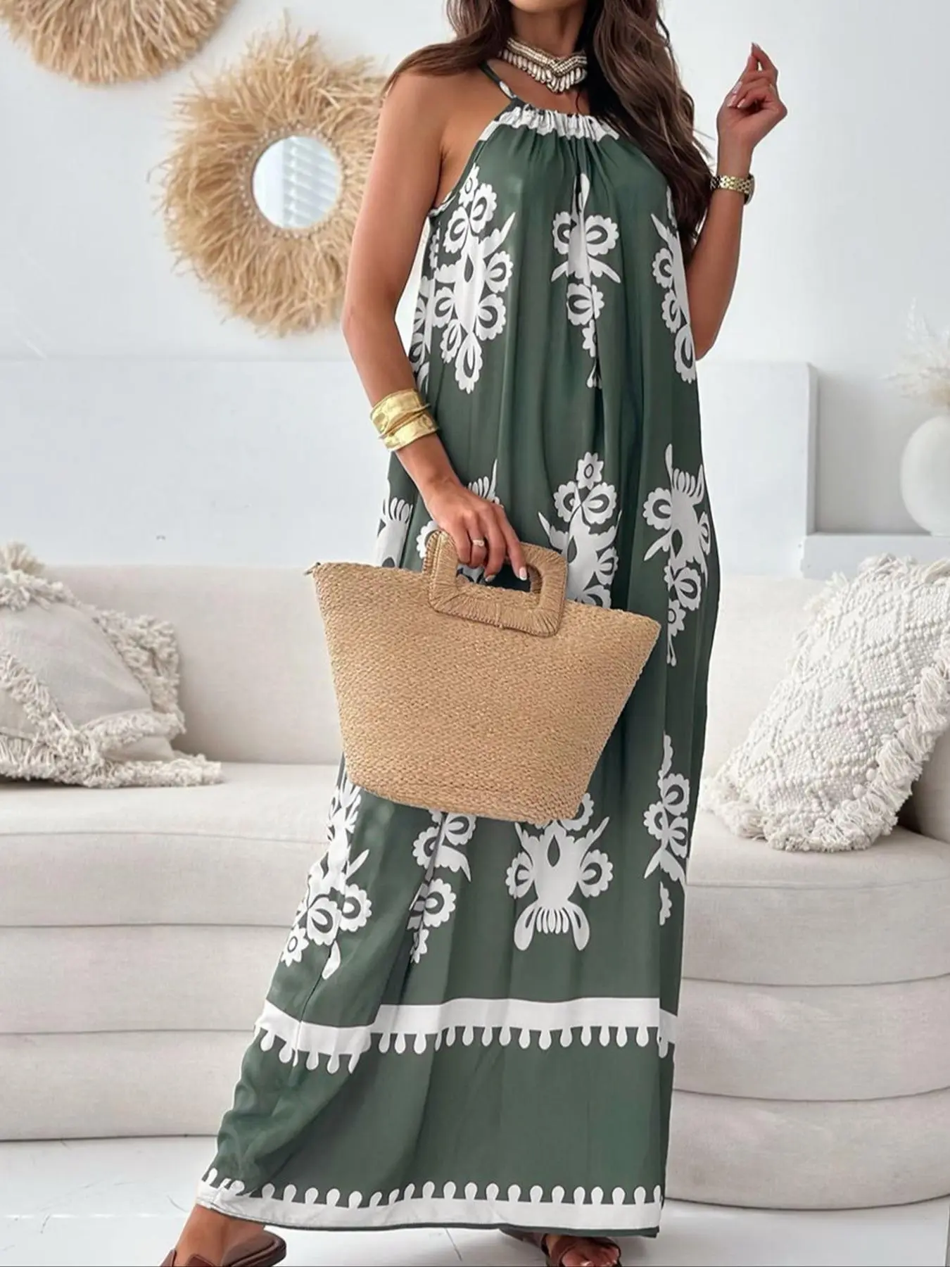 Women's Graphic Print  Cami  Dress, Casual Sleeveless   Dress for Spring & Fall, Ladies Clothes for Daily Wear