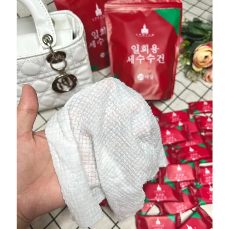 Combo 10 Khăn giấy nén rửa mặt tẩy trang dạng viên kẹo rất tiện khi đi du lịch, đi chơi, đi làm, đi học 2X MART 8