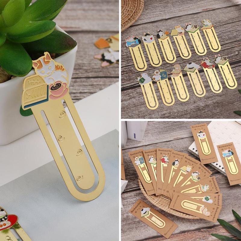 Product Introduction of School Supplies Metal -plated Label Book Folder Cute Cats Bookmark 6