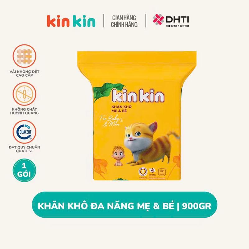  Khăn vải khô đa năng mẹ và bé Kin Kin túi 900gr tiết kiệm cho mẹ an toàn cho bé 
