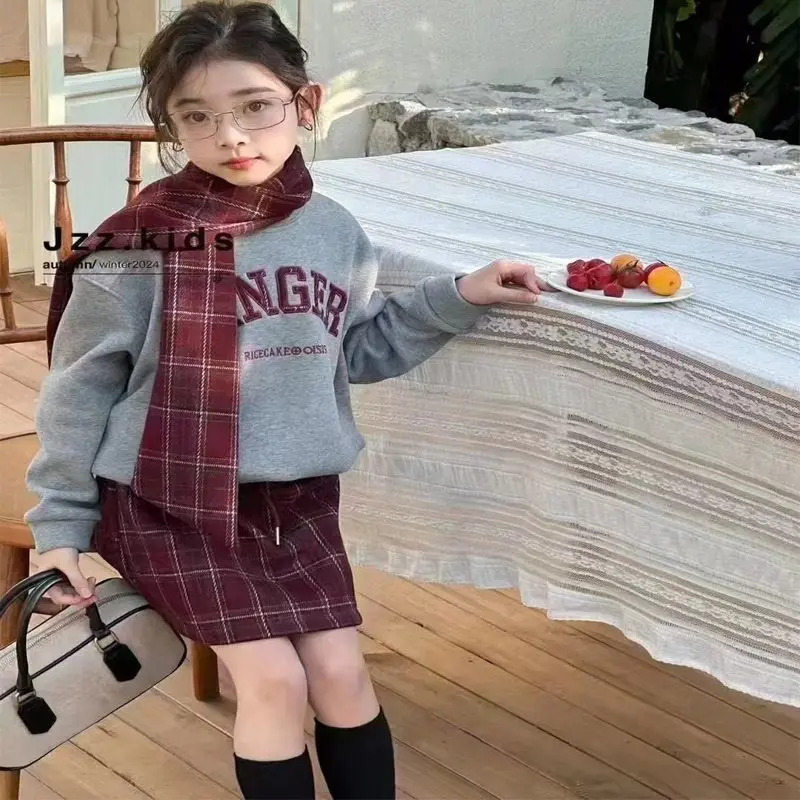 Bộ Đồ Mặc Nhà Cho Trẻ Em, Mùa Thu Và Mùa Đông, Quần Dài Kẻ Sọc Cho Bé Trai, Váy Nỉ Lót Nhung Màu Đỏ Công Chúa Nhỏ Phong Cách Phương Tây, Thời Trang Hợp Xu hướng, Phong Cách Joker 4