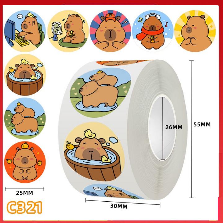 Cuộn 500 sticker khen thưởng hoạt hình ngộ nghĩnh, tem dán sticker thank you gói hàng nhiều mẫu mã cute lựa chọn
