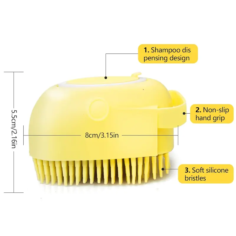 Pet Bath Soap Dispenser Massage Brush, Silicone Massager Shampoo Dispensing Brush, Christmas Dog Bath Shampoo Brush, Pet Bath Massage Brush 1
