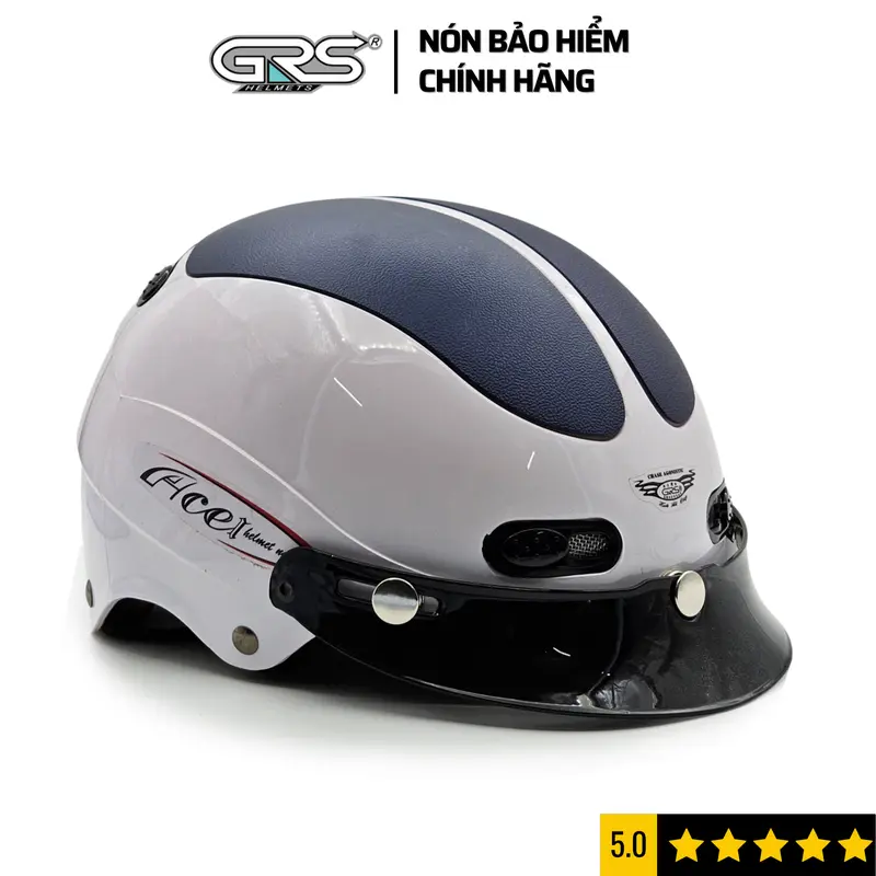 Mũ bảo hiểm nửa đầu GRS HELMETS A102, nón bảo hiểm có lưỡi trai, thiết kế an toàn, thoáng mát, gọn nhẹ phù hợp cho cả nam và nữ size 55- 58 cm 5