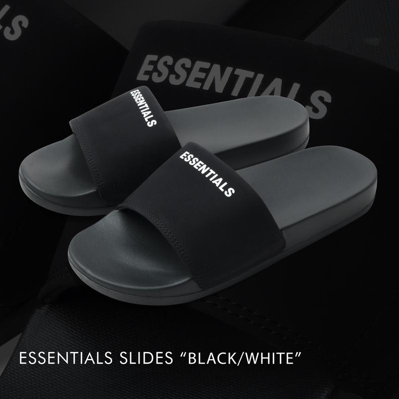 ESSENTIALS ĐEN dép quai ngang cao cấp cao 2.5cm phân phối bởi 391 Slipper DéP Đế Bằng Nam