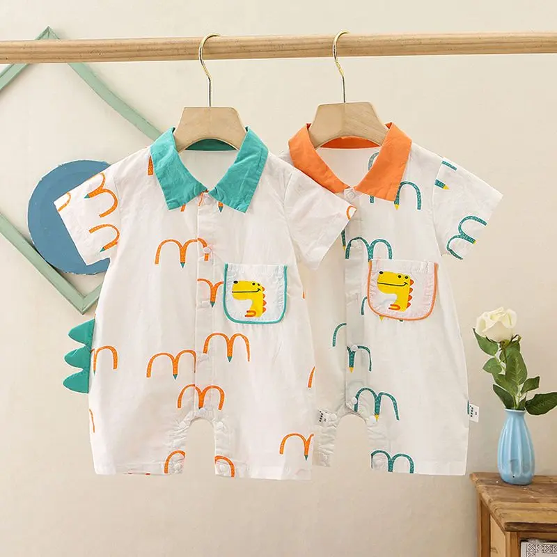[582 Positive Reviews] Baby Romper Summer Thin Short Sleeve Pure Cotton Summer Outfit Cute Adorable Crawling Suit Newborn Infant Clothes