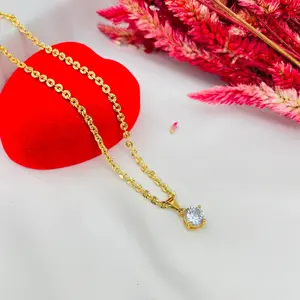 Kalung rantai nori titan liontin mata satu. Panjang 45 cm [Free cincin] Perhiasan Hadiah