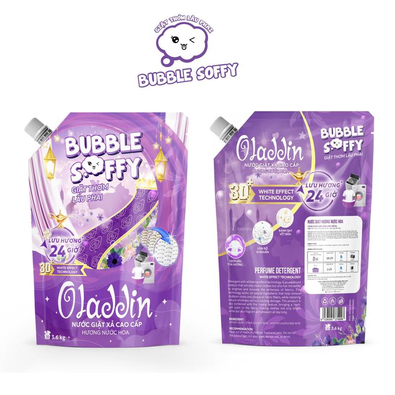  Nước giặt hương nước hoa Bubble Soffy - Oladdin 3.6 lít  1 túi  