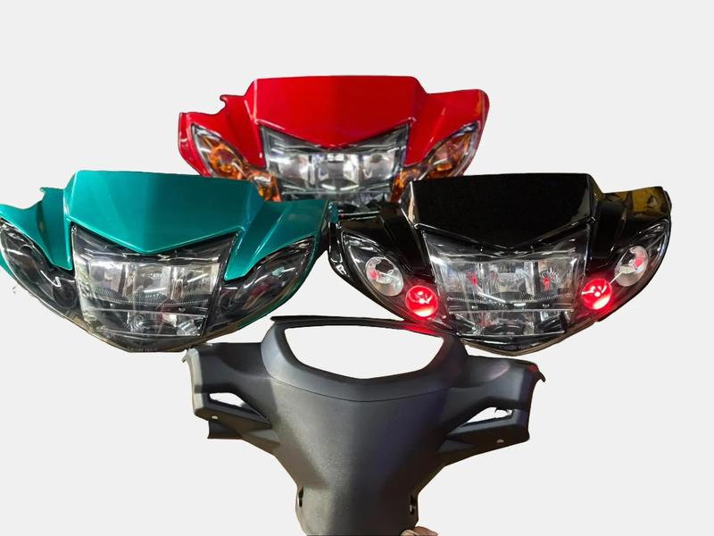  PHỤ KIỆN XE MÁY_ Đầu đèn 2 tầng lắp Sirius 50-110cc + TẶNG DEMI + TẶNG CHÂN H4 2 tầng demi lưới  sirius 