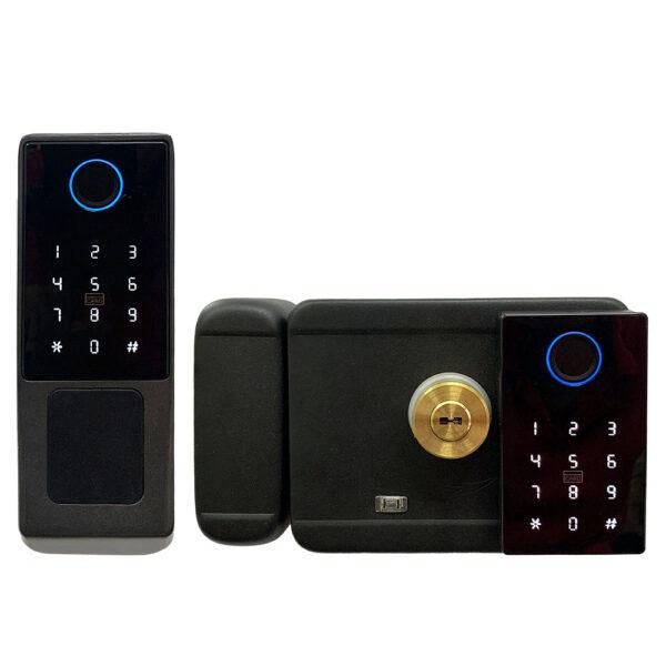 Khóa cổng vân tay 2 mặt dùng pin cho nhà trọ, nhà cho thuê