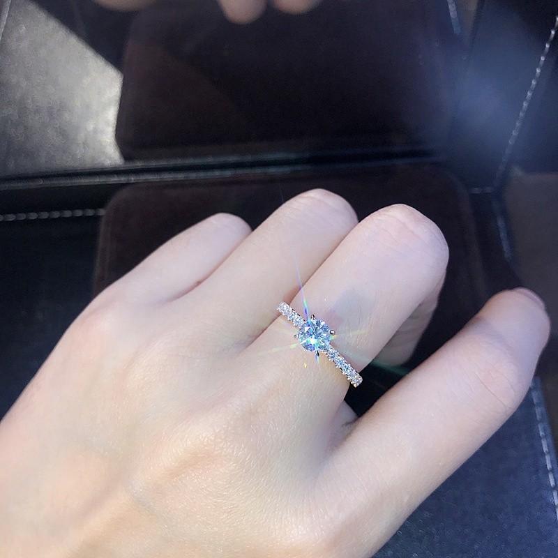 Cincin Titanium Anti Karat Wanita Emas Perak 925 Berlian Imitasi Perhiasan Elegan Wanita. A-05 1
