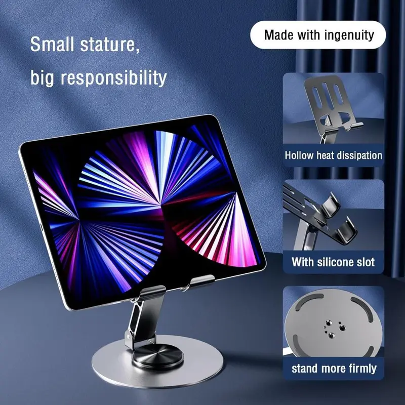 360° Rotatable Double Foldable Phone Holder, Fully Adjustable Foldable Desktop Phone Holder, Phone Accessories for Home & Office, Folding 5