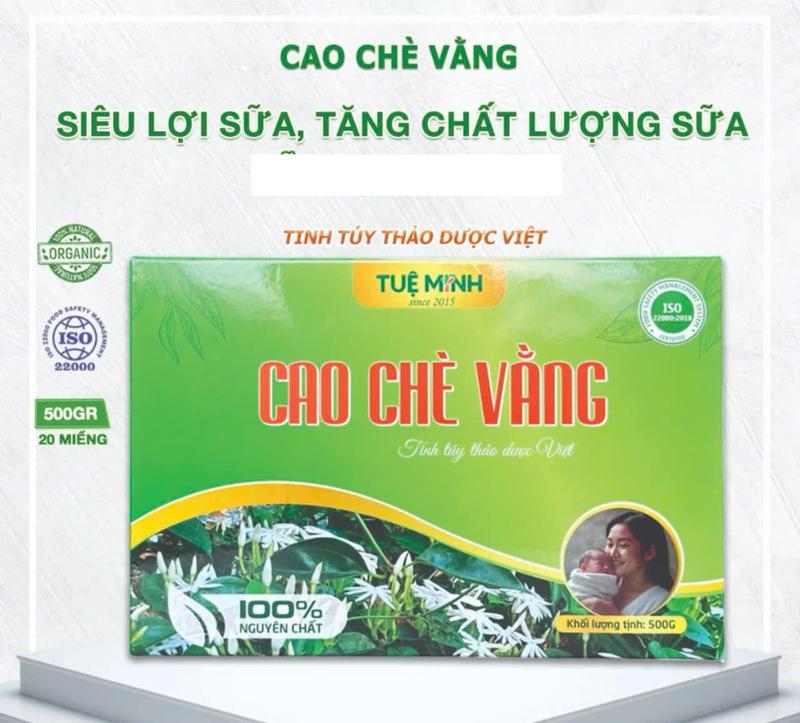 1 Hộp 20 Miếng Cao Chè vằng Loại 1 Lợi Sữa Hộp 500g,Cao Chè Vằng Tuệ Minh Nước Trà Tea Trà Chua