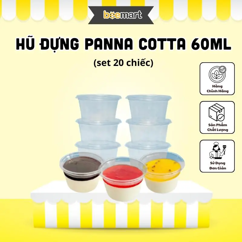 Hũ nhựa đựng panna cotta 60 - 120ml (20 chiếc), mua cả lốc giá tốt nhất