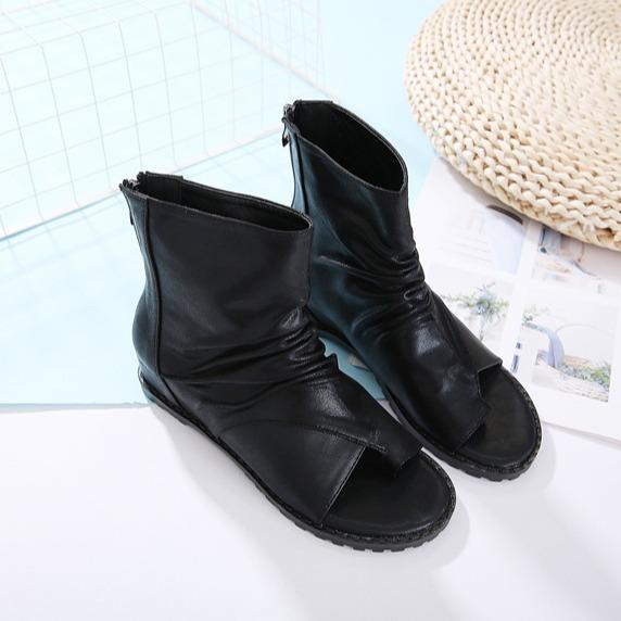 Giày boot xỏ ngón cổ ngắn đế độn 3.5cm basic sang trọng KAILI, giày boot nữ LAL02- Laylalay.n 7