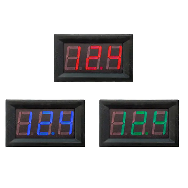 Vôn kế kỹ thuật số DC5V-120V, đồng hồ đo điện áp bảng điều khiển, màu đỏ /Xanh Biển/Xanh Lá cho ô tô và xe máy điện 3