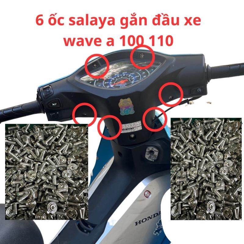 Bộ ốc inox304 MẪU THÁI chi tiết dành cho Honda Wave alpha 50 100 110