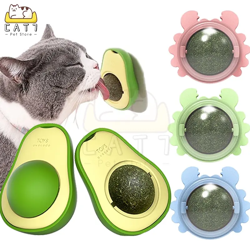 READYYY STOKK Bola Catnip Kucing Alpukat Rotating Mainan Catnip Balls Cat Mint Ball Makanan Hewan Berputar CATNIP PERMEN 0