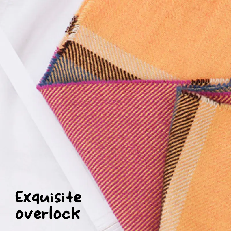 Khăn Quàng Cổ Kẻ Sọc Cho Bé Trai Và Bé Gái, Khăn Quàng Cổ Giả Cashmere, Ấm Áp, Dài Và Dày, Thu / Đông 5