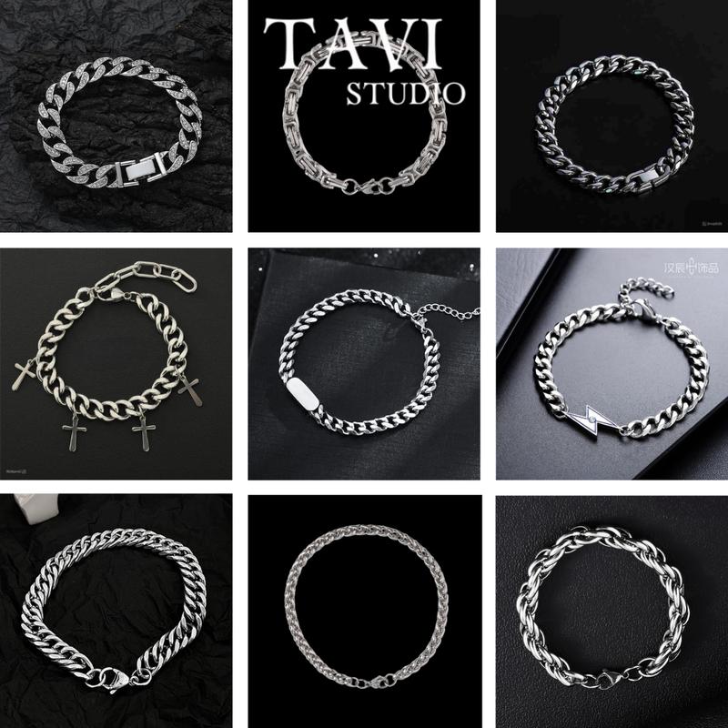   Mua là mê chê thì hoàn về  Vòng Tay Cuban Unisex Đính Kim Cương Lấp Lánh Sang Trọng Thời Trang Cho Nam Và Nữ Tavi Studio - Lắc Tay Titan Phụ Kiện Cá Tính vòng tay - TẾT 