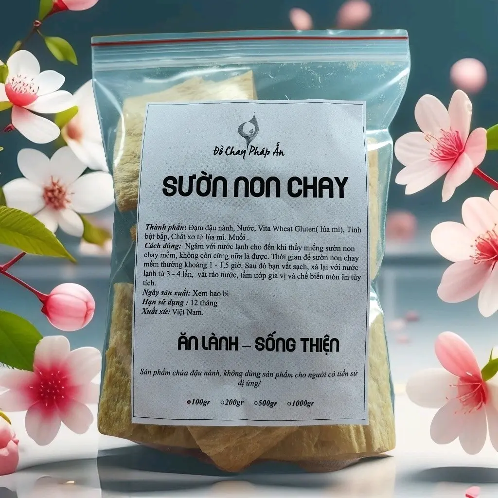 100gr sườn chay Pháp Ấn ( 6 miếng), chiên,kho, lẩu,rim chay.