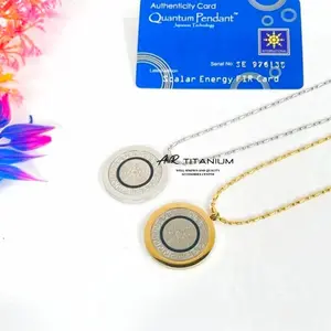 1 SET Kalung Sehat Quantum Pendant Titanium Pria & Wanita Bisa Bayar Di Tempat Hitam Liontin Perhiasan Permata