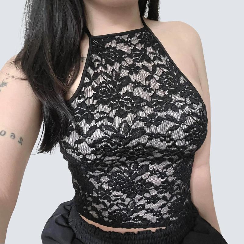 BARE_Áo ba lỗ cổ yếm body ren hoa 2 lớp basic, áo kiểu tanktop nữ thiết kế tôn dáng sang chảnh mùa hè- A352 Women Voi