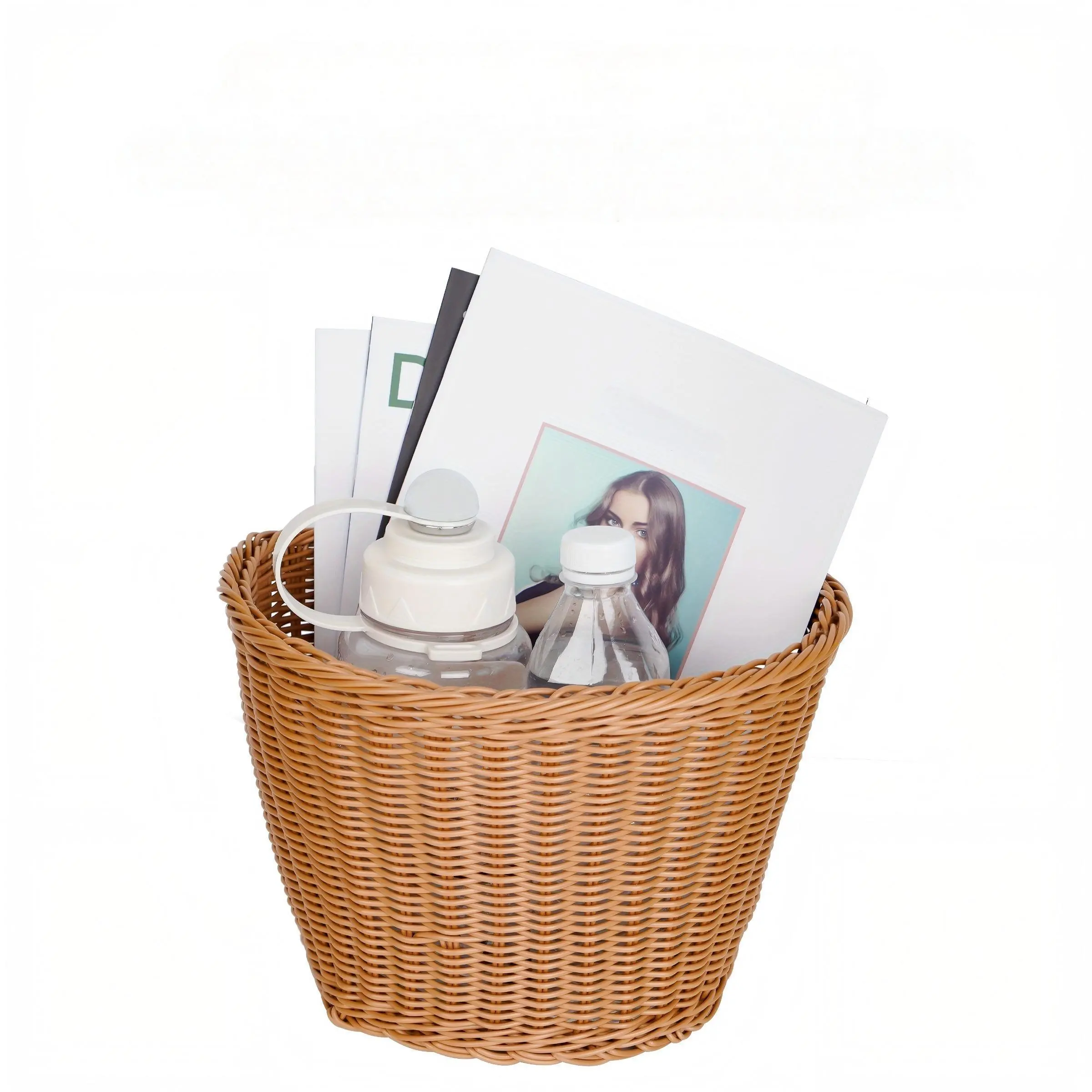 Convenient Storage Basket, 1 Count Woven Storage Basket with 2 Adjustable Straps, Large Capacity Storage Organizer for Home Living Room Bedroom