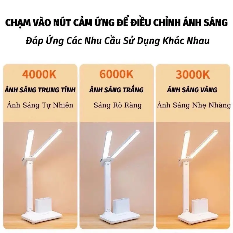 ￼Đèn Học Để Bàn Tích Điện 2 Bóng Chống Cận Phù Hợp Mọi Lứa Tuổi Tiện Ích Mọi Không Gian 6