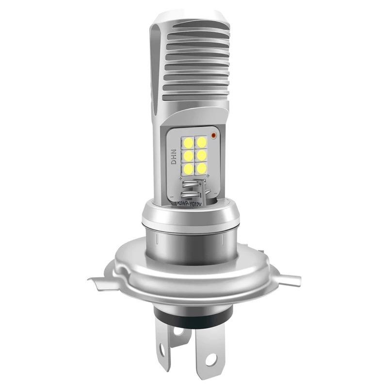 Bóng đèn pha Led chân H4 cho xe vision wave đời mới future và các loại xe sử dụng bóng ba chân H4 ánh sáng trắng phụ tùng xe máy