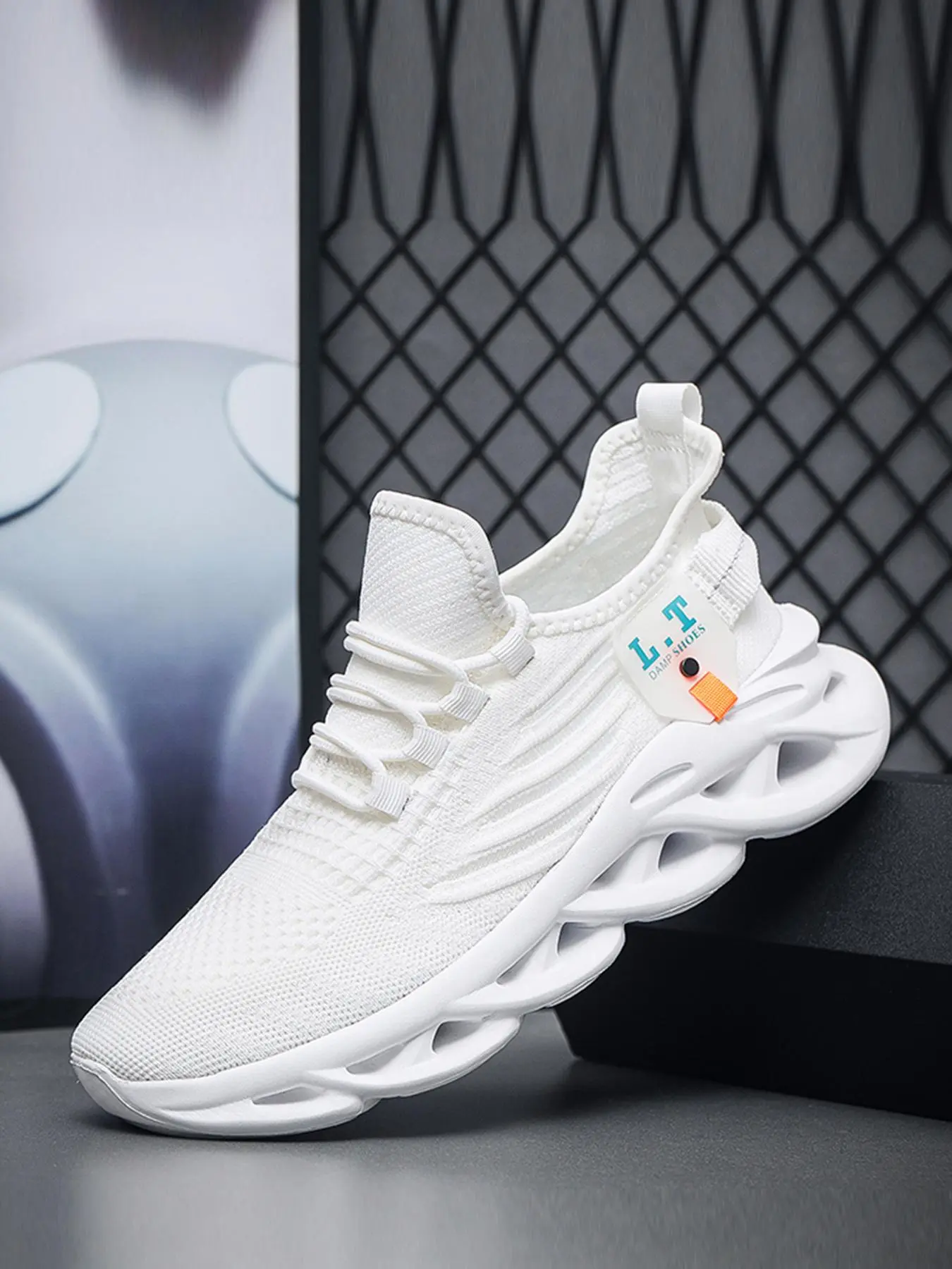 Men's Fashionable Plain Lace Up Low Top Sneakers & Trainers, Mens Sneakers, Boy Casual Footwear, Comfortable Sports Running Shoes, Male All-match Round Toe Shoes, Shoes for Men  Interval Training Shoes
