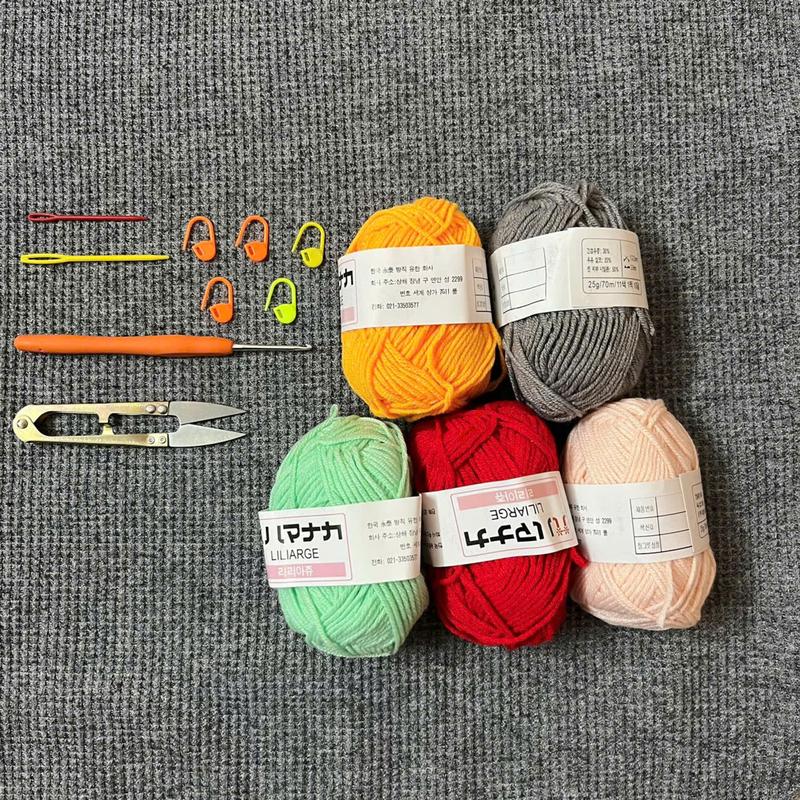[Bông bán Len] Combo học móc len DIY cho người mới bắt đầu – Đầy đủ dụng cụ, chọn màu theo sở thích! số 1 sợi crochet  wire kit