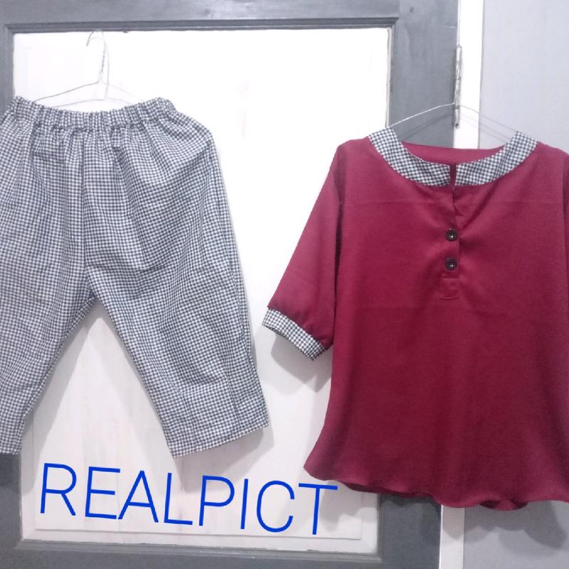 setelan wanita dewasa terbaru/baju one set viral/setelan wanita modern kekinian/pakaian wanita trend 7